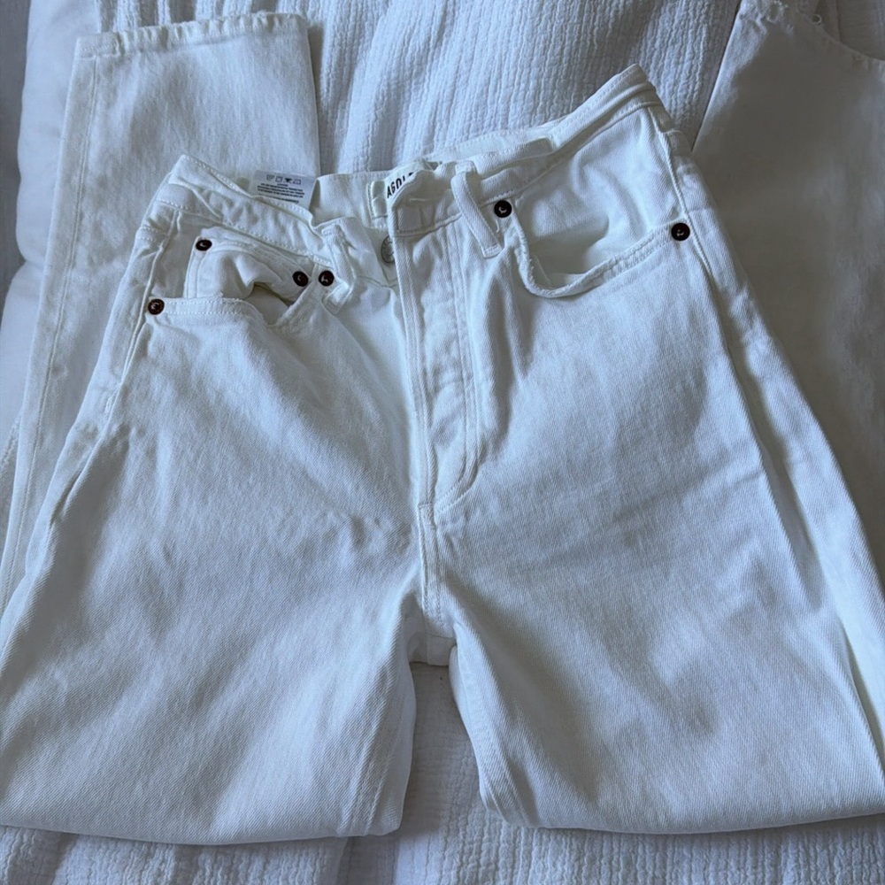 Agolde Women's White Straight Leg Jeans